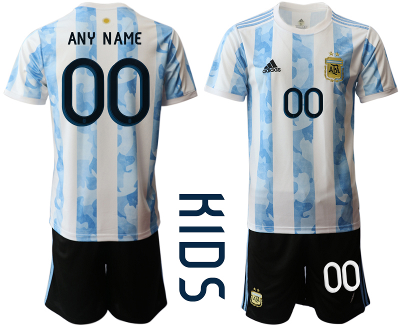 Youth 2020-2021 Season National team Argentina home white customized Soccer Jersey